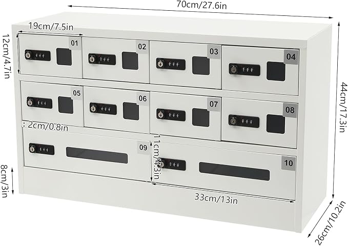 10 Slots Cell Phone Locker Charging Station & Locker Cellphone Charging Station - Image 3