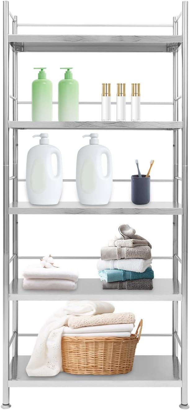 5-Tier Adjustable Rack Storage, Heave Duty Shelf Storage Unit Up to 22lb Each by Unknown