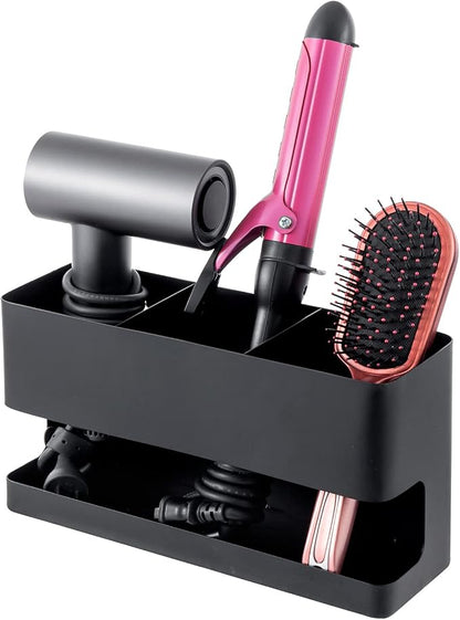 MyGift Hair Tool Organizer, 3-in-1 Metal Hair Dryer Holder, Wall Mounted Blow by MyGiftHome