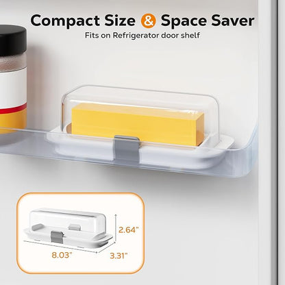 Pisol Butter Dish with Lid for Countertop and Refrigerator Door Shelf, Airtight - Image 5