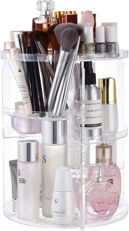 360 Rotating Makeup Organizer, DIY Adjustable Spinning Holder, Foldable by seinlife