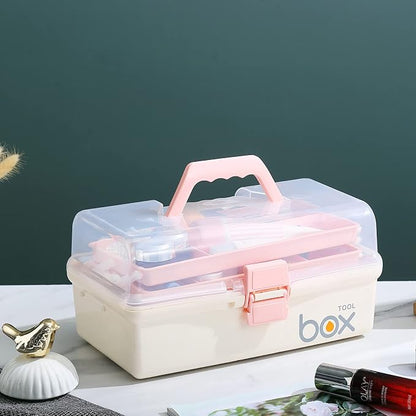 2PCS 12'' Three-Layer Clear Plastic Storage Box/Tool Box - Image 5