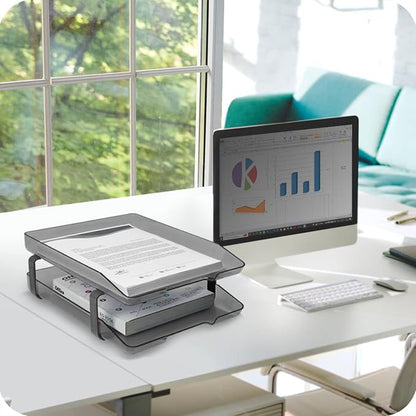 Acrimet Traditional 2 Tier Letter Tray, Front Load Design, A4 Letter Size - Image 2