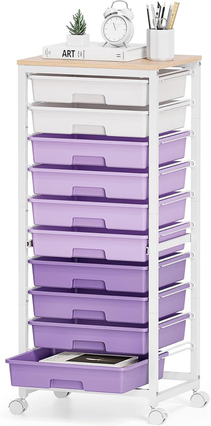 Rolling Cart with Drawers, 10 Drawer Rolling Cart, Storage Cart with Wheels - Image 9