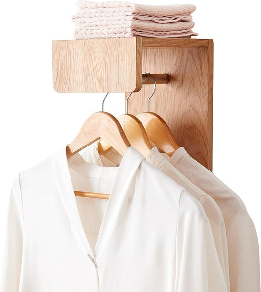Oak Wood Coat Rack Wall Mount by TREOAKWIS