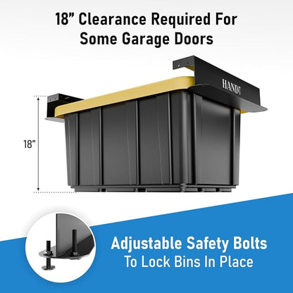 HANDT Overhead Garage Storage Rack, Connectable Heavy Duty Metal Ceiling Rails - Image 7