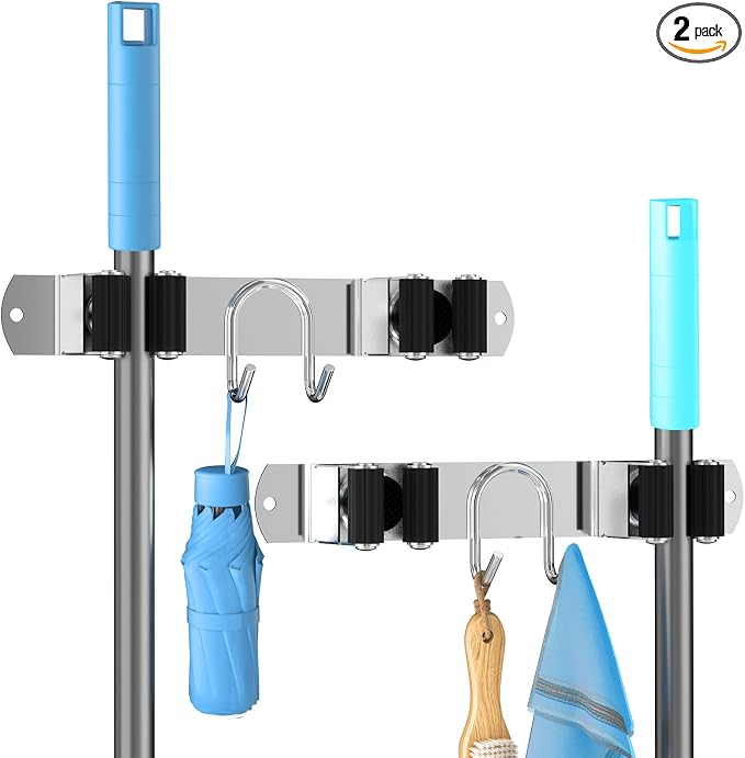 Broom Holder Wall Mount, Broom Hanger by AURIKAR