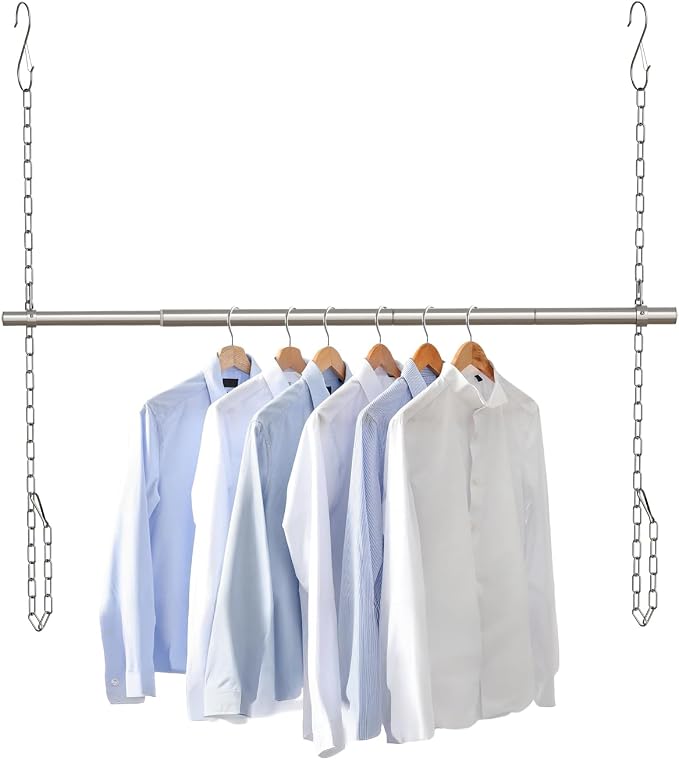 Hanging Closet Rod, Adjustable Width and Height Closet Rods Extender, 17-52inch by FOTRIC
