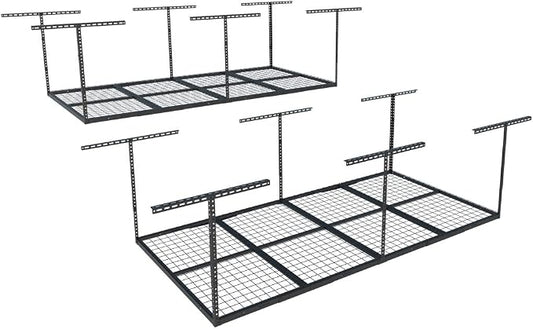FLEXIMOUNTS 4x8 Overhead Garage Storage Rack, Adjustable Organization System by FLEXIMOUNTS
