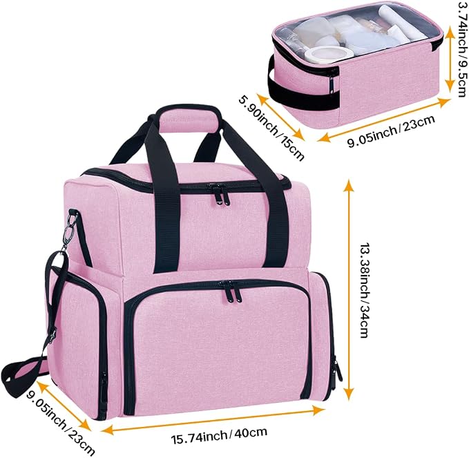 Large Cosmetic Bag with 4 Removable Case and 2 Removable Dividers Double Layer - Image 2