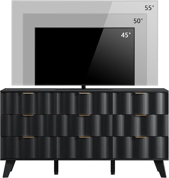 9 Drawer Dresser, Modern Fluted Storage Dresser - Image 8