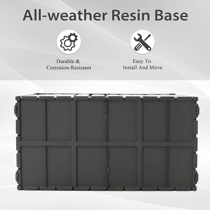 KUIKUI 150 Gallon Deck Box Waterproof, 150 Gallon Outdoor Storage Box, Metal - Image 3