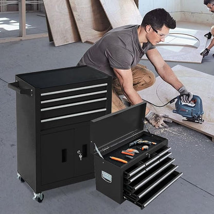 13-Drawer Double Doors Handle Rolling Tool Chest, 2 in 1 Detachable Rolling - Image 2