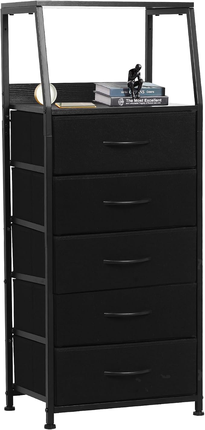 Dresser for Bedroom, Fabric Nightstand Tall Dresser & Chests of Drawers by Unknown