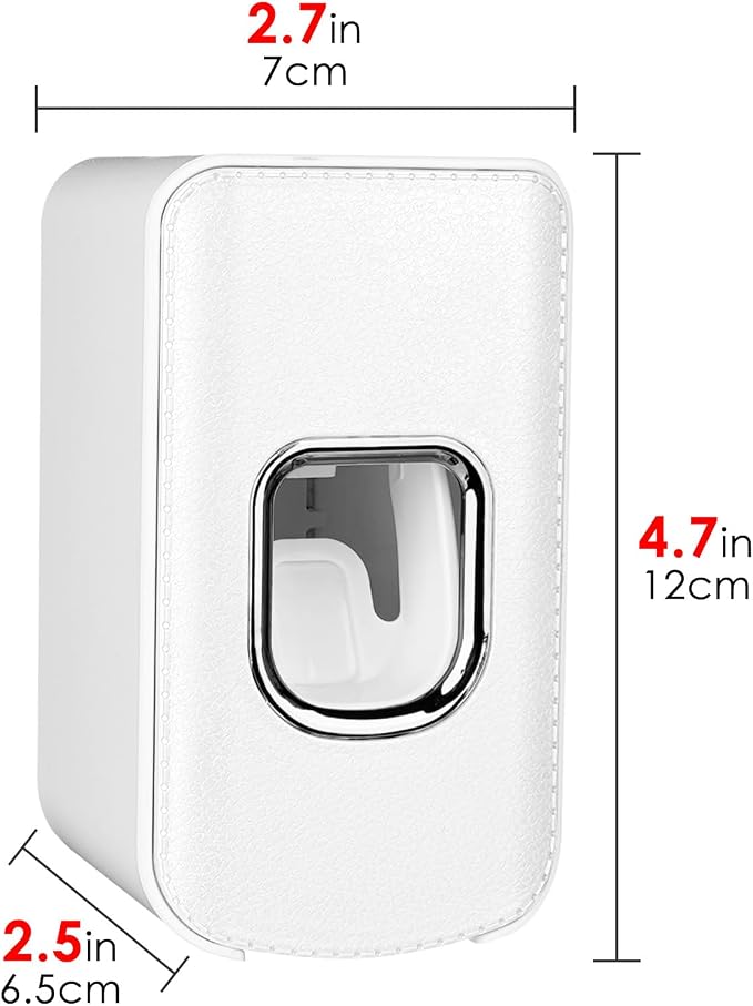 2 Slot Plastic Toothbrush Holder and Toothpaste Dispenser Wall Mounted - Image 4