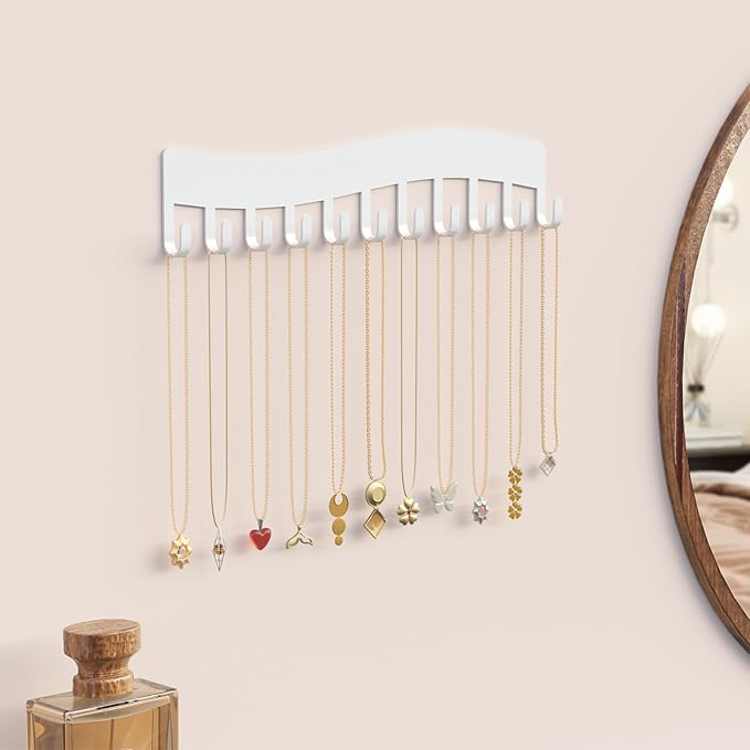 Wall Necklace Organizer Holder: Wall Mounted Jewelry Hanging Storage Necklaces - Image 2