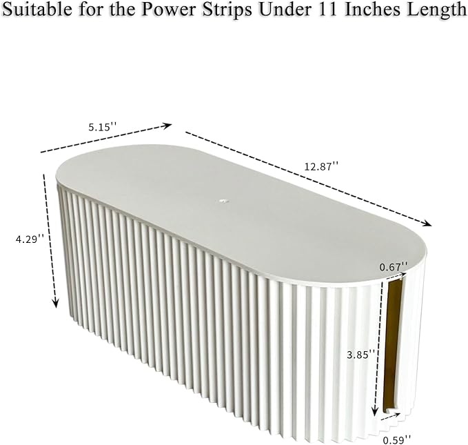 White Cable Box Organizer, Plastic Cord Hider Box - Image 4