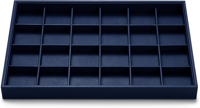 Oirlv Stackable Premium Leather Jewelry Trays 24 Grid Jewelry Organizer by Oirlv