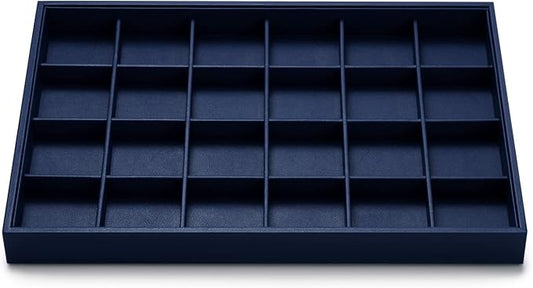 Oirlv Stackable Premium Leather Jewelry Trays 24 Grid Jewelry Organizer by Oirlv