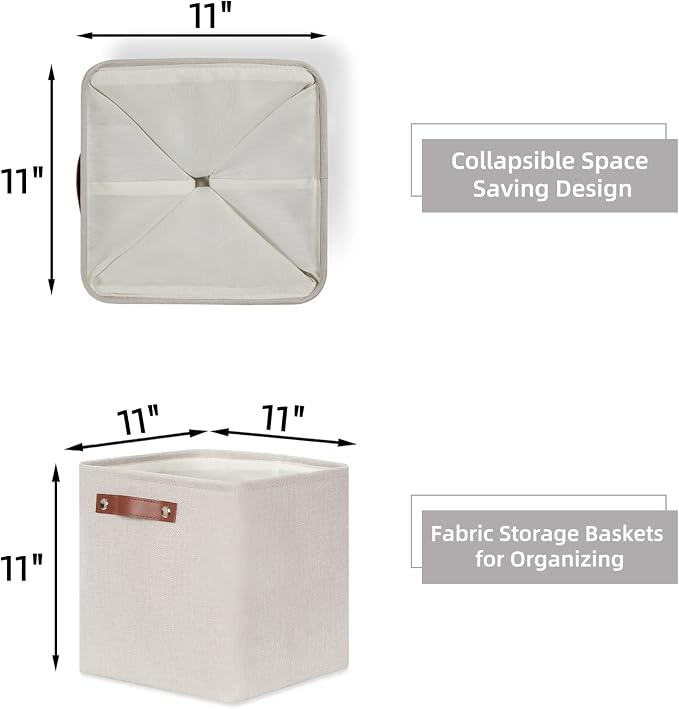HNZIGE Cube Storage Baskets, Linen Storage Baskets - Image 2