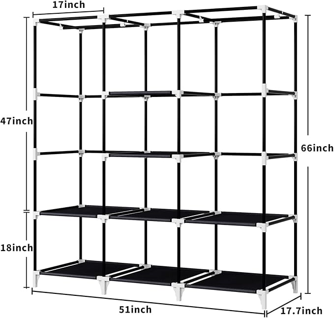 Portable Closet, 51 Inch Wardrobe Closet - Image 4