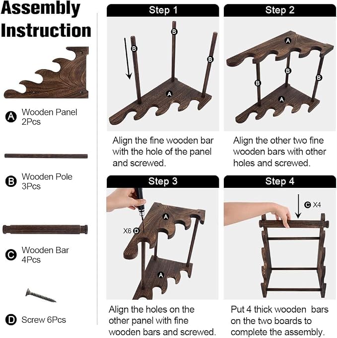 TOPNEW 4 Tier Wooden Bracelet Holder, Scrunchie Bangle Watch Necklace Display - Image 4