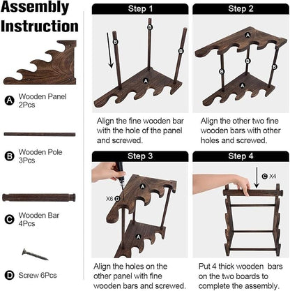 TOPNEW 4 Tier Wooden Bracelet Holder, Scrunchie Bangle Watch Necklace Display - Image 4