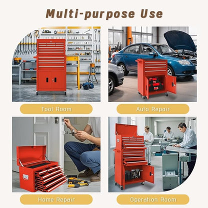 13-Drawer Double Doors Handle Rolling Tool Chest, 2 in 1 Detachable Rolling - Image 7
