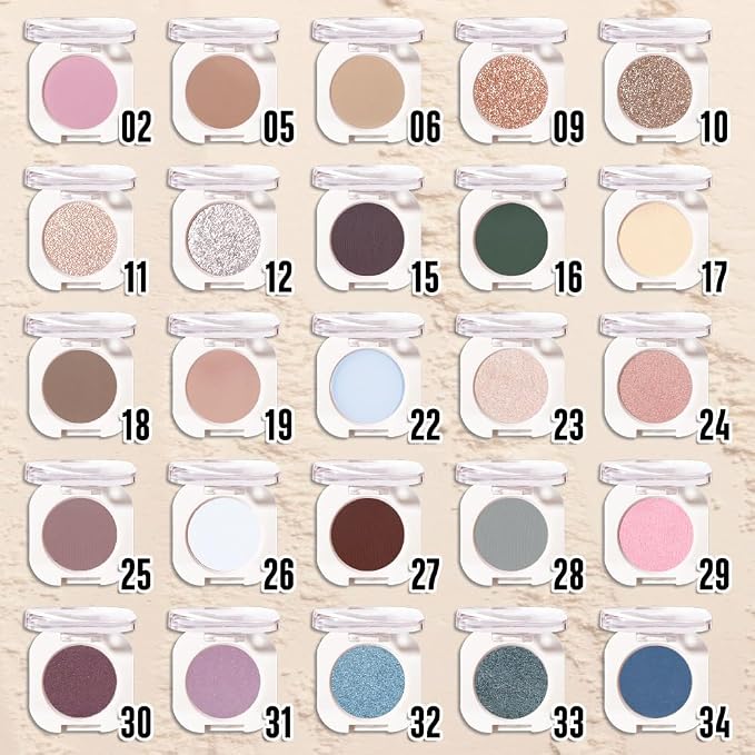 Pear White Shimmer Single Eyeshadow Makeup, Neutral Powde Eye Shadow - Image 3