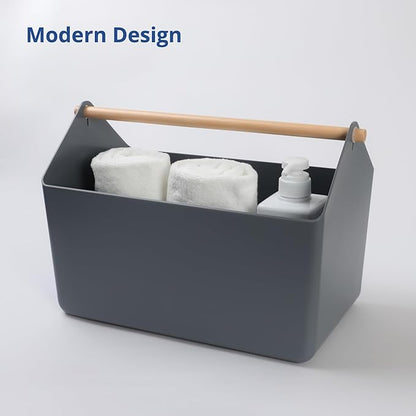 BLUE GINKGO Large Storage Basket – Plastic Caddy - Image 6