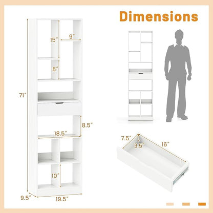 Tangkula 71” Tall Bookcase - Image 3