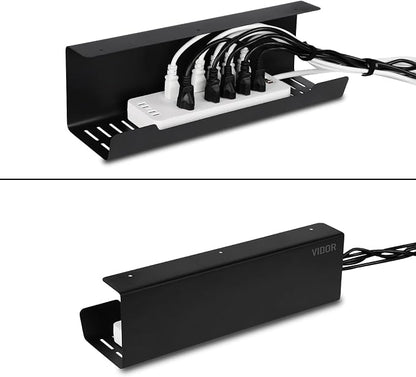 VIDOR Under Desk Cable Management Tray 2-Pack, No Drill Alloy Steel - Image 5