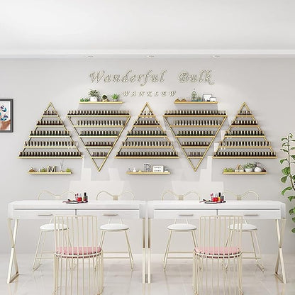 Wall Mounted Shelf Nail Polish Bottle Display Rack, Triangular Essential Oil - Image 3