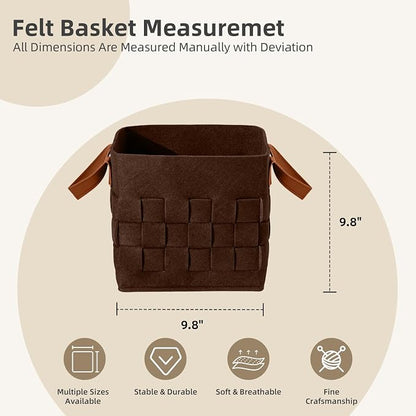 10 Inch Cube Storage Basket 3 Pack, Blanket Baskets - Image 4