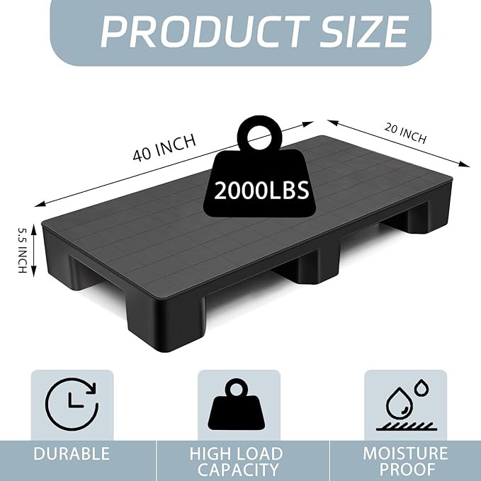 4 Pcs Plastic Pallet for Basement Storage Easy Stack Lightweight Floor Pallet - Image 2