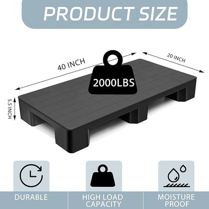 4 Pcs Plastic Pallet for Basement Storage Easy Stack Lightweight Floor Pallet - Image 2