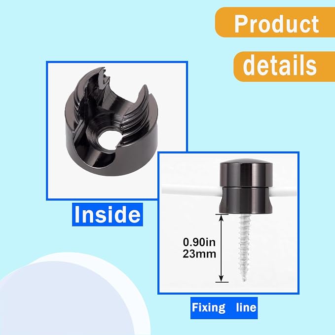 6 Sets Charger Cord Holder, Glossy Black Metal Adhesive Cable Management Clips - Image 5