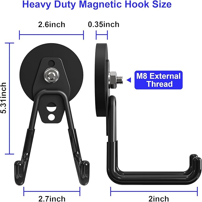 Heavy Duty Storage Magnetic Utility Hooks Large Garage Magnet Hooks - Image 6