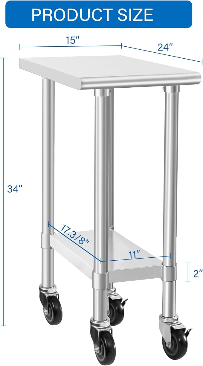 HARDURA Stainless Steel Commercial Table Prep & Work Table - Image 3