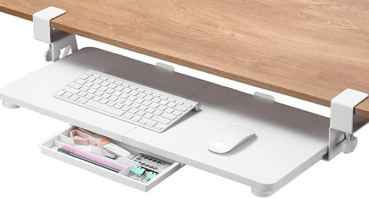ETHU Keyboard Tray Under Desk, 26.77" X 11.81" Large Size Keyboard Tray by ETHU