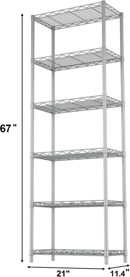 HOMEFORT 6-Tier Wire Shelving, 6 Shelves Unit Metal Storage Rack, Closet Shelves - Image 3