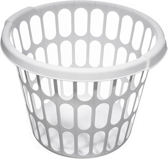 10-Pack Round White Plastic Laundry Basket, Suitable - Image 4
