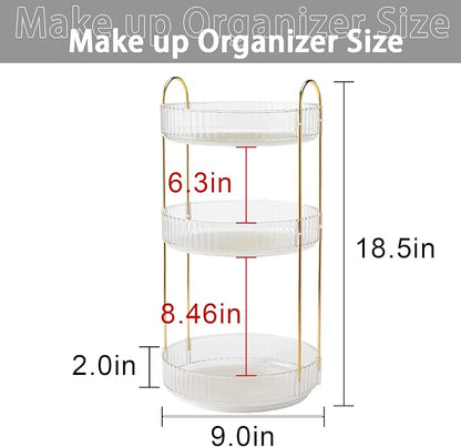 Rotating Makeup Organizer for Vanity, Large Capacity Skincare Perfume Storage - Image 2