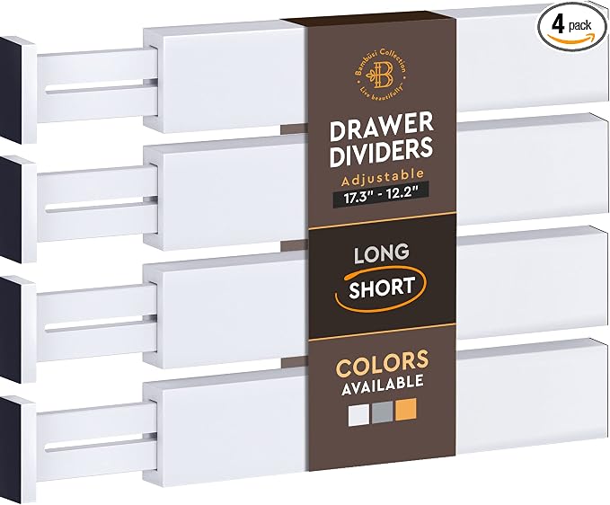 4-Pack Bamboo Drawer Dividers by Bamb%C3%BCsi