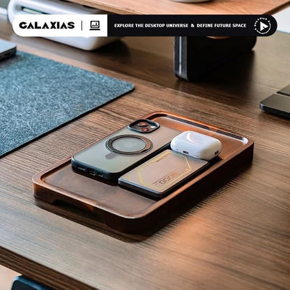 Galaxias Desktop Drawer Storage Tray, Men's Storage Box, Made of Walnut Wood - Image 2