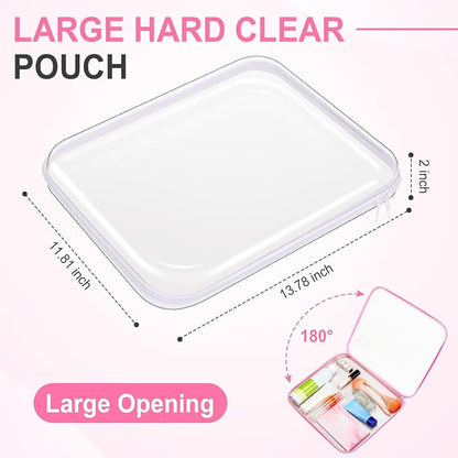 Sanwuta 6 Pcs Clear Hard Zipper Case Pencil Pouches Hard Plastic Zipper Pouches - Image 2
