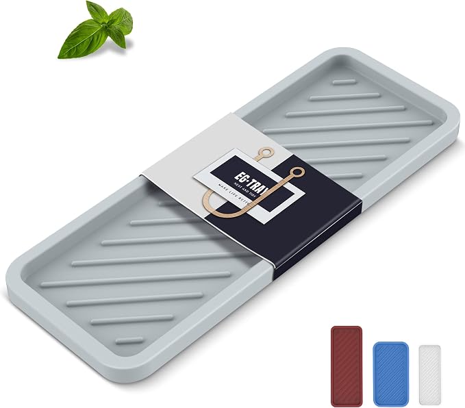 EG-SIPRO Silicone Sponge Holder, Extra Large 12" Kitchen Sink Organizer Tray by EG-SIPRO