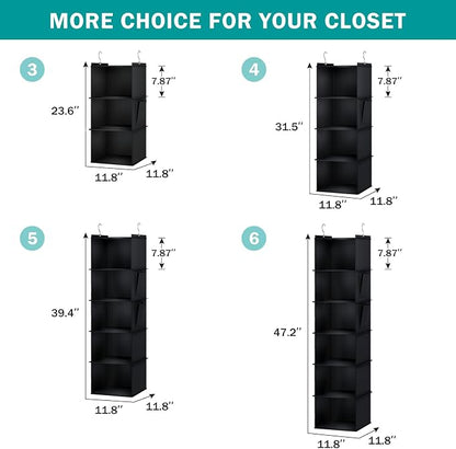 YOUDENOVA Hanging Closet Organizer, 3-Shelf Closet Hanging Storage Shelves - Image 7