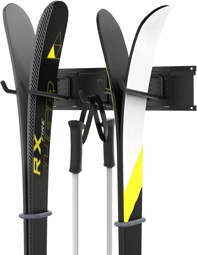 WALMANN Garage Storage Organization System Ski Wall Rack 2 Pairs of Skis Mount by WALMANN