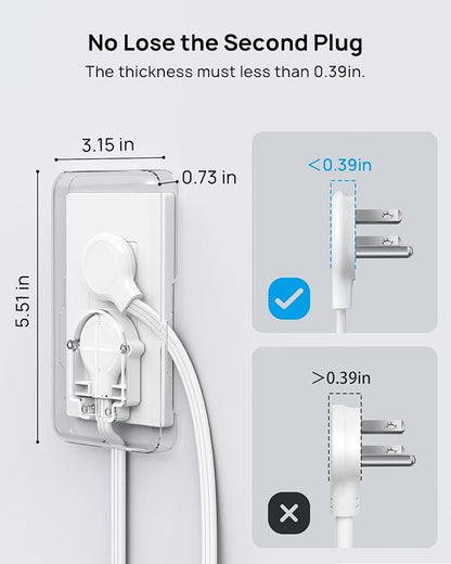 TROND Flat Outlet Cover Extender - 6FT Flat Extension Cord - Image 9